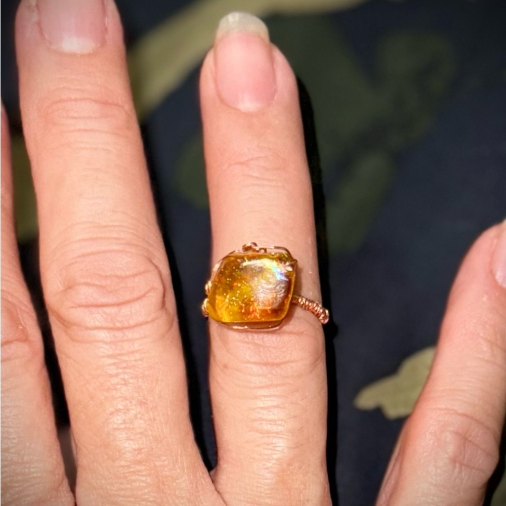 Wire Wrapped Gold *Sparkle* Ring
